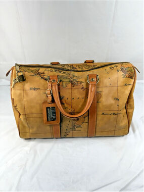 Vintage ALVIERO MARTINI 1A CLASSE Geo Map Bag Italy duffle large